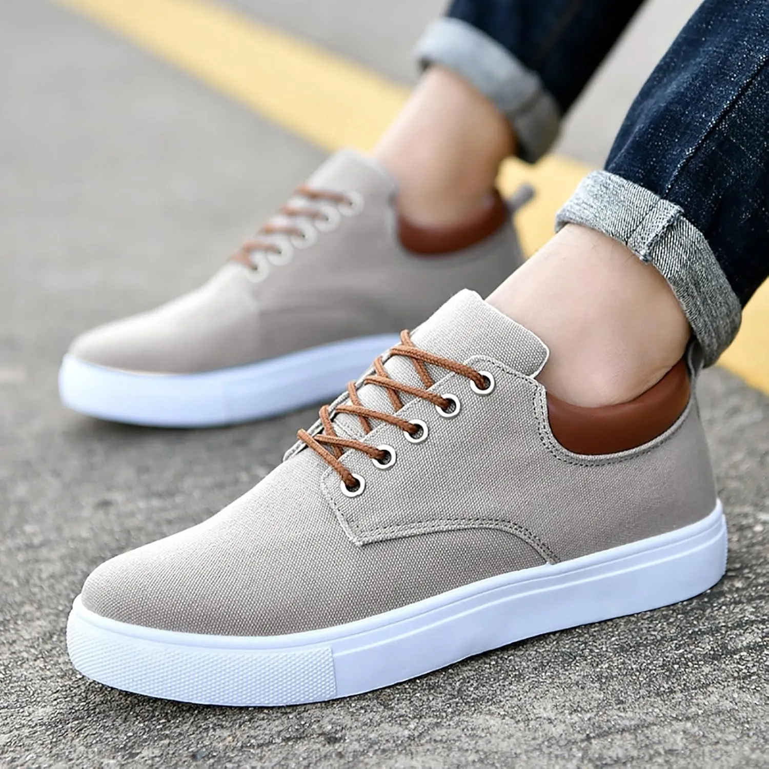 Men's Casual Dress Sneakers Men's Sneakers Brown Dress Shoes for Men Comfortable & Lightweight Women Loafers Shoes for Work High Top Sneakers for Women