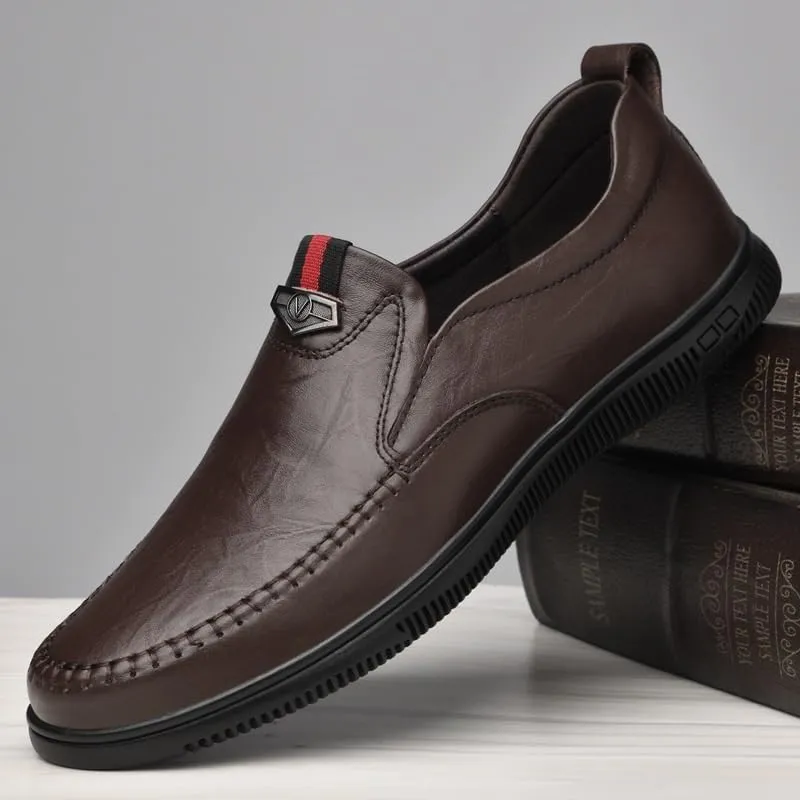 Men's Casual Genuine Leather Flats Soft Driving Walking Loafer Shoes Men's Oxford Shoes Business Casual Shoes