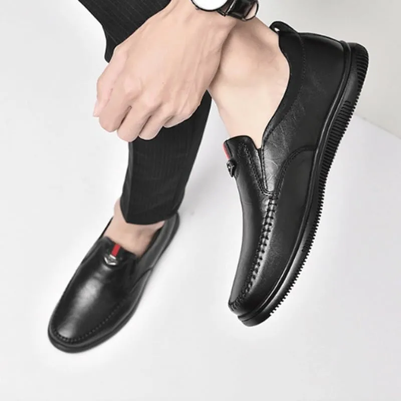 Men's Casual Genuine Leather Flats Soft Driving Walking Loafer Shoes Men's Oxford Shoes Business Casual Shoes