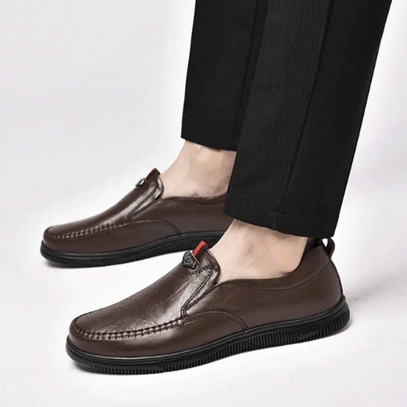 Men's Casual Genuine Leather Flats Soft Driving Walking Loafer Shoes Men's Oxford Shoes Business Casual Shoes