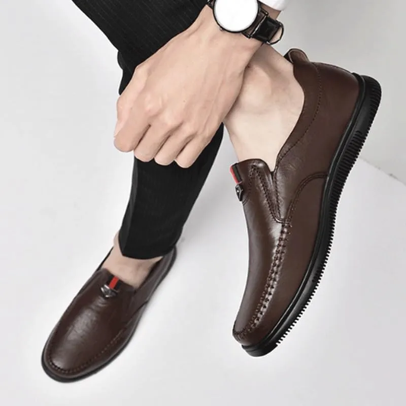 Men's Casual Genuine Leather Flats Soft Driving Walking Loafer Shoes Men's Oxford Shoes Business Casual Shoes