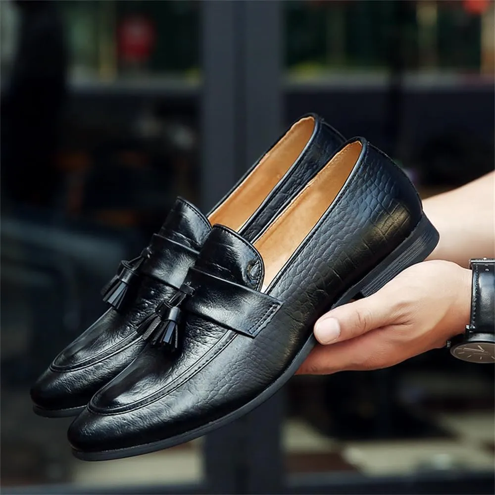 Men's Classic Dress Loafers Comfort Slip-on Leather Penny Loafer with Tassel Business Casual Shoes