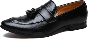Men's Classic Dress Loafers Comfort Slip-on Leather Penny Loafer with Tassel Business Casual Shoes