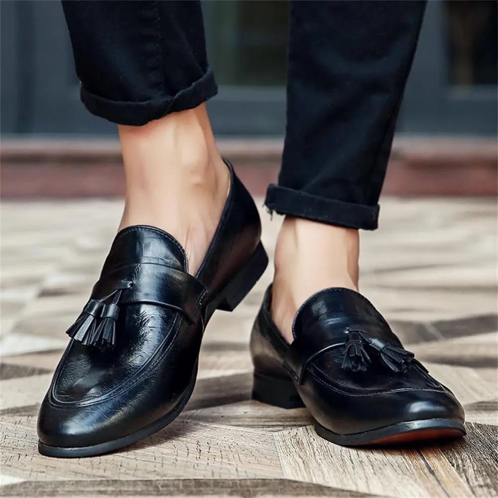 Men's Classic Dress Loafers Comfort Slip-on Leather Penny Loafer with Tassel Business Casual Shoes