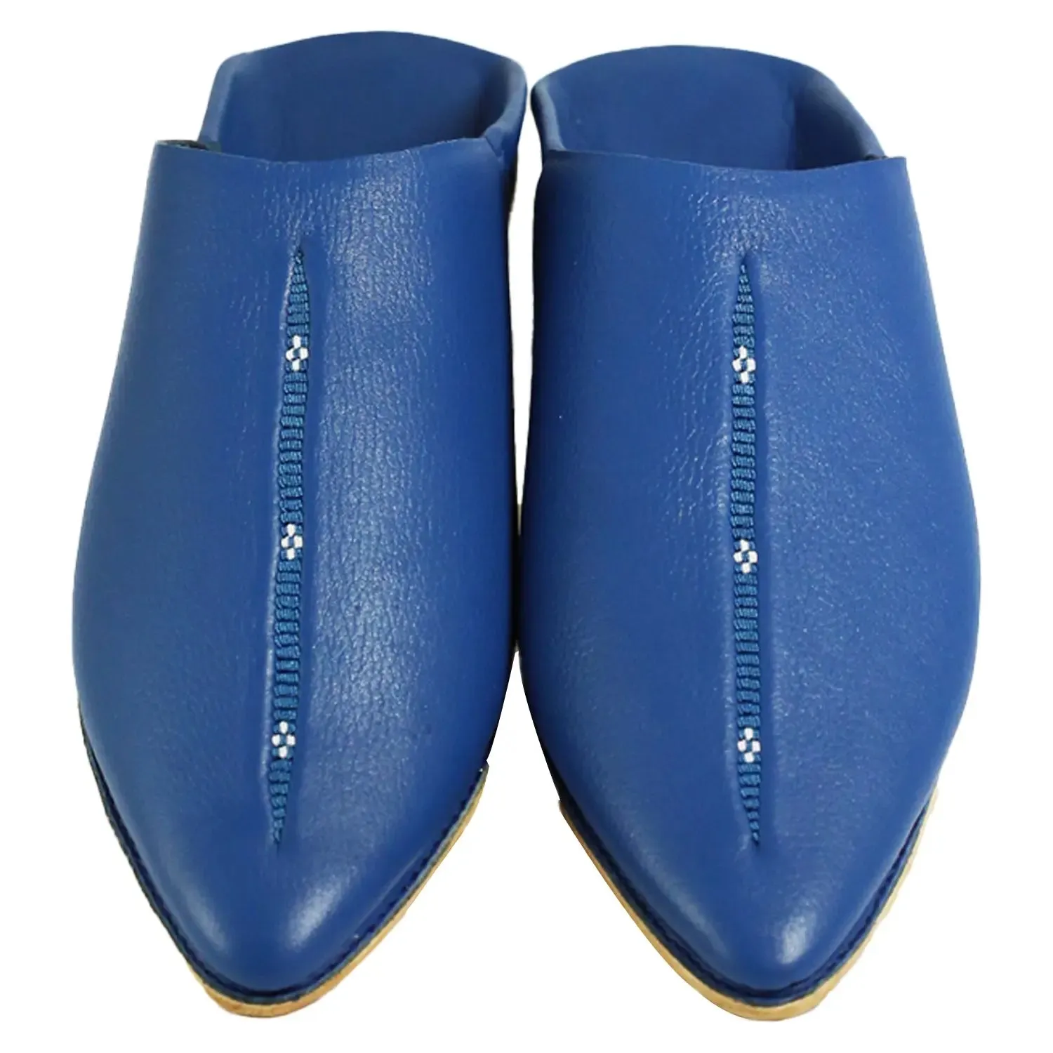 Men's Deco Sarma Blue Moroccan Babouches Leather Slippers