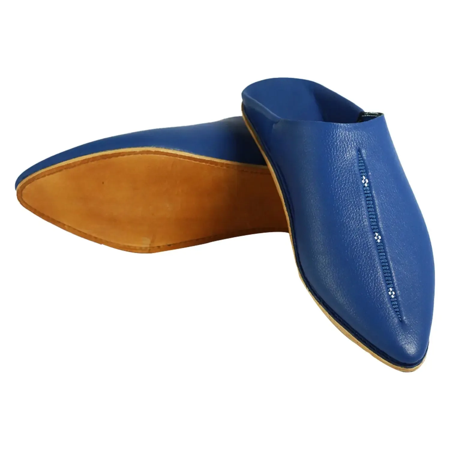 Men's Deco Sarma Blue Moroccan Babouches Leather Slippers