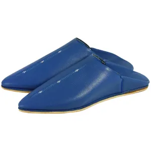 Men's Deco Sarma Blue Moroccan Babouches Leather Slippers