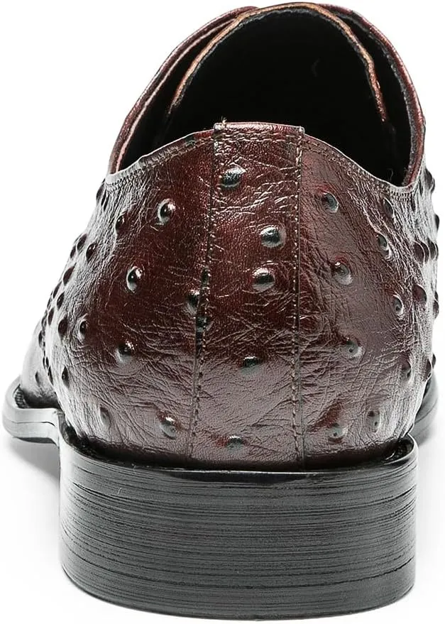 Men's Dress Shoes Derby - Genuine Full Grain Leather Crocodile Embossed Business Casual Shoes for Men