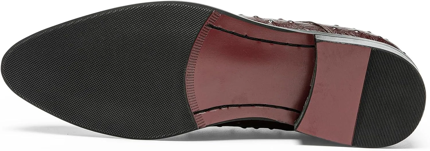 Men's Dress Shoes Derby - Genuine Full Grain Leather Crocodile Embossed Business Casual Shoes for Men