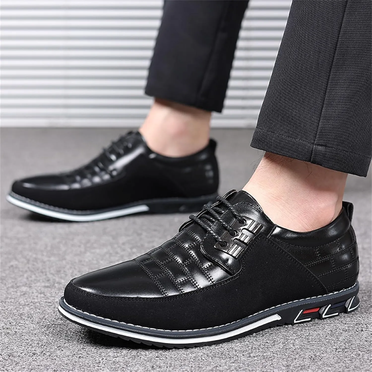 Mens Dress Shoes Fashion Business Casual Shoes Flats Sneakers Lace-up Formal Walking Shoes Wedding Shoes for Male