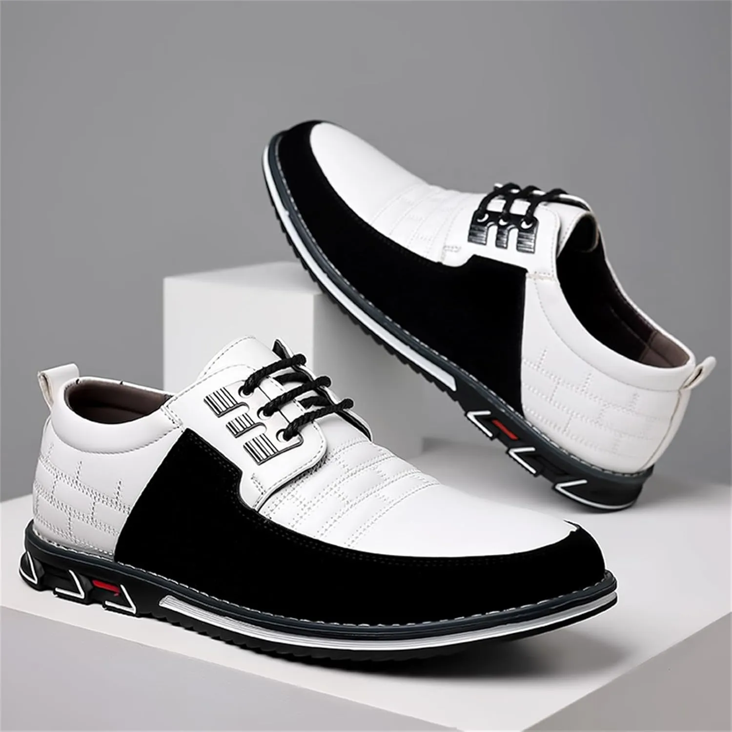Mens Dress Shoes Fashion Business Casual Shoes Flats Sneakers Lace-up Formal Walking Shoes Wedding Shoes for Male