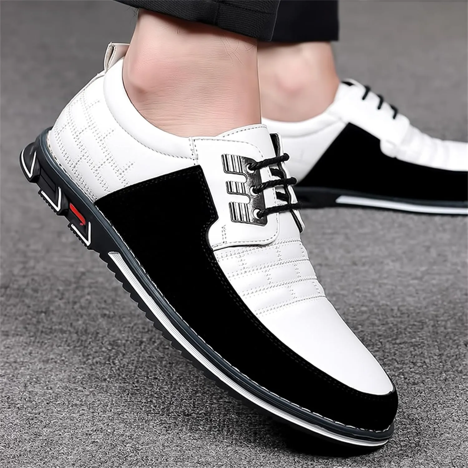 Mens Dress Shoes Fashion Business Casual Shoes Flats Sneakers Lace-up Formal Walking Shoes Wedding Shoes for Male