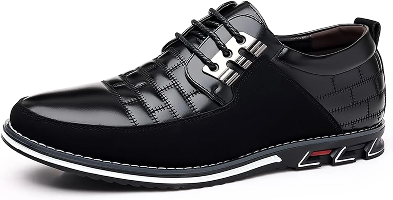 Mens Dress Shoes Fashion Business Casual Shoes Flats Sneakers Lace-up Formal Walking Shoes Wedding Shoes for Male