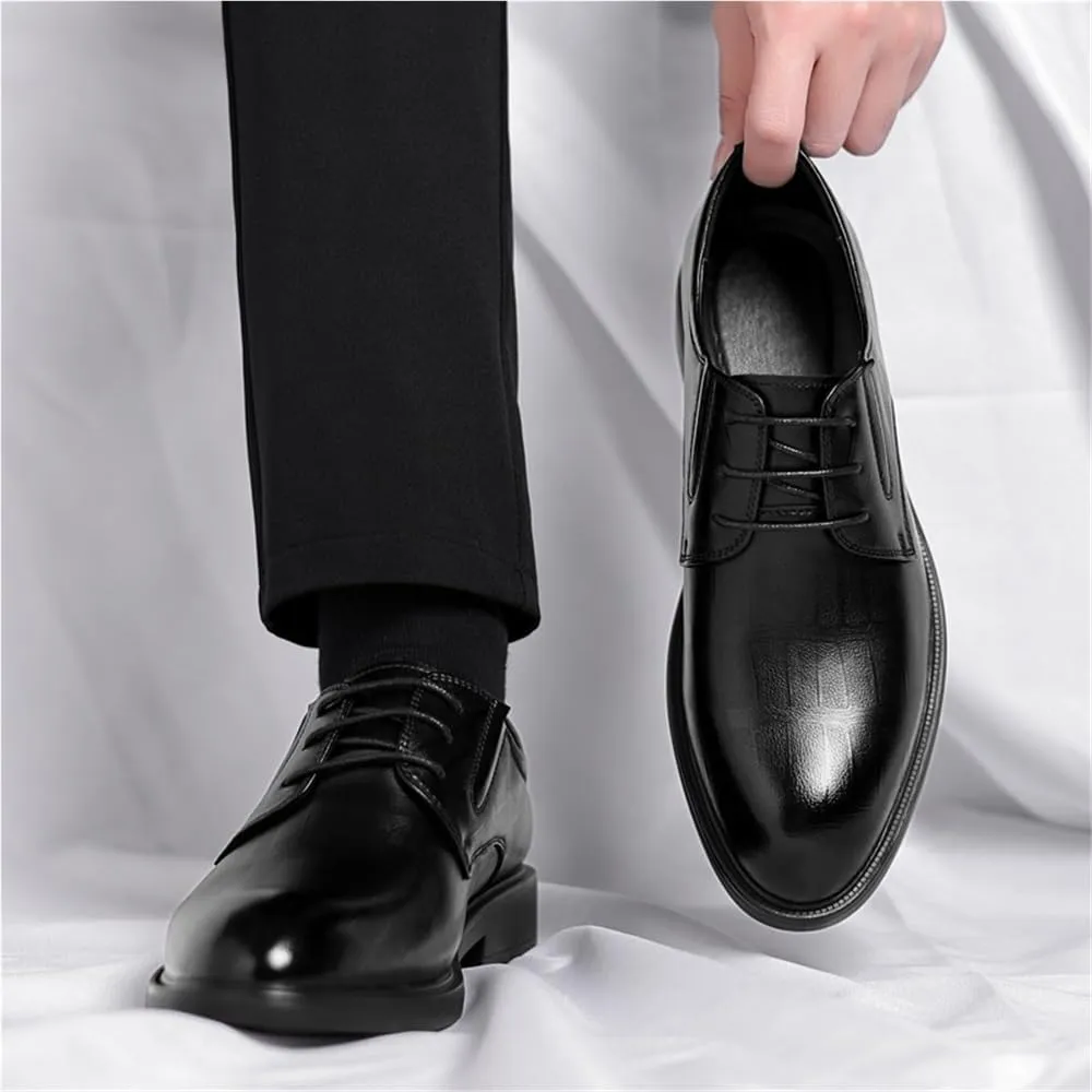 Mens Elevator Dress Shoes Business Casual Oxford Shoes Formal Leather Shoes Wedding Groom Shoes Shoes All Season Footwear(6.5)