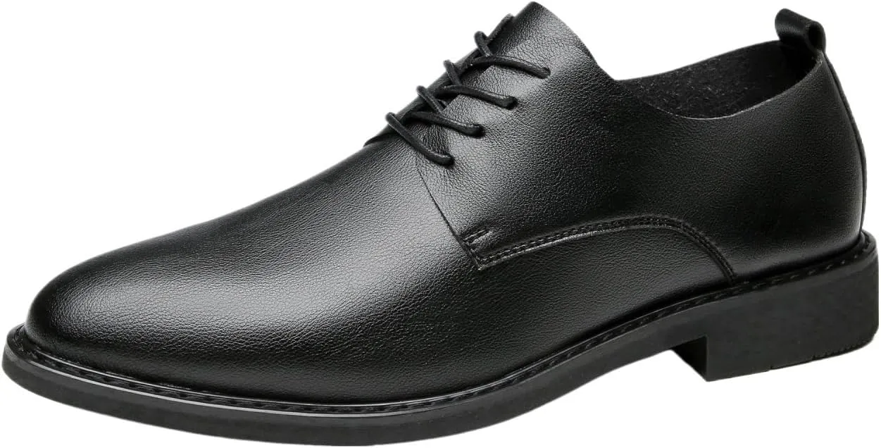 Men's Fashion Classic Pointed Toe Lace Up Low Top Leather Dress Shoes Men Formal Oxford Shoes