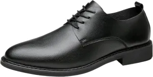 Men's Fashion Classic Pointed Toe Lace Up Low Top Leather Dress Shoes Men Formal Oxford Shoes