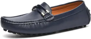 Men's Flat Penny Loafers Leather Slip-on Dresses Driving Macasins Casual Shoes