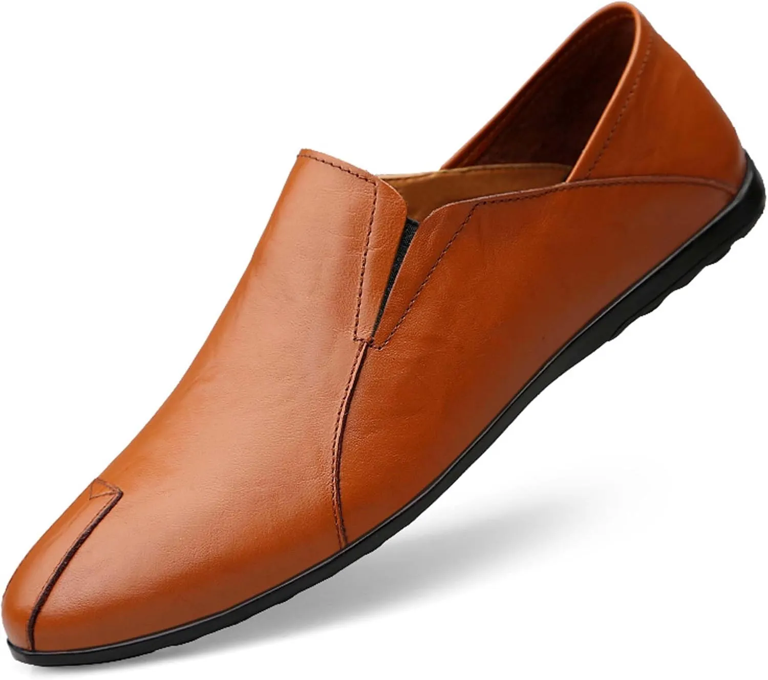 Men's Genuine Cowhide Leather Loafers, Casual Flat Shoes, Comfortable, Soft and Fashionable, Suitable for All Seasons, Suitable for Daily Travel, Driving, Excursions, Dating and Other Scenes use