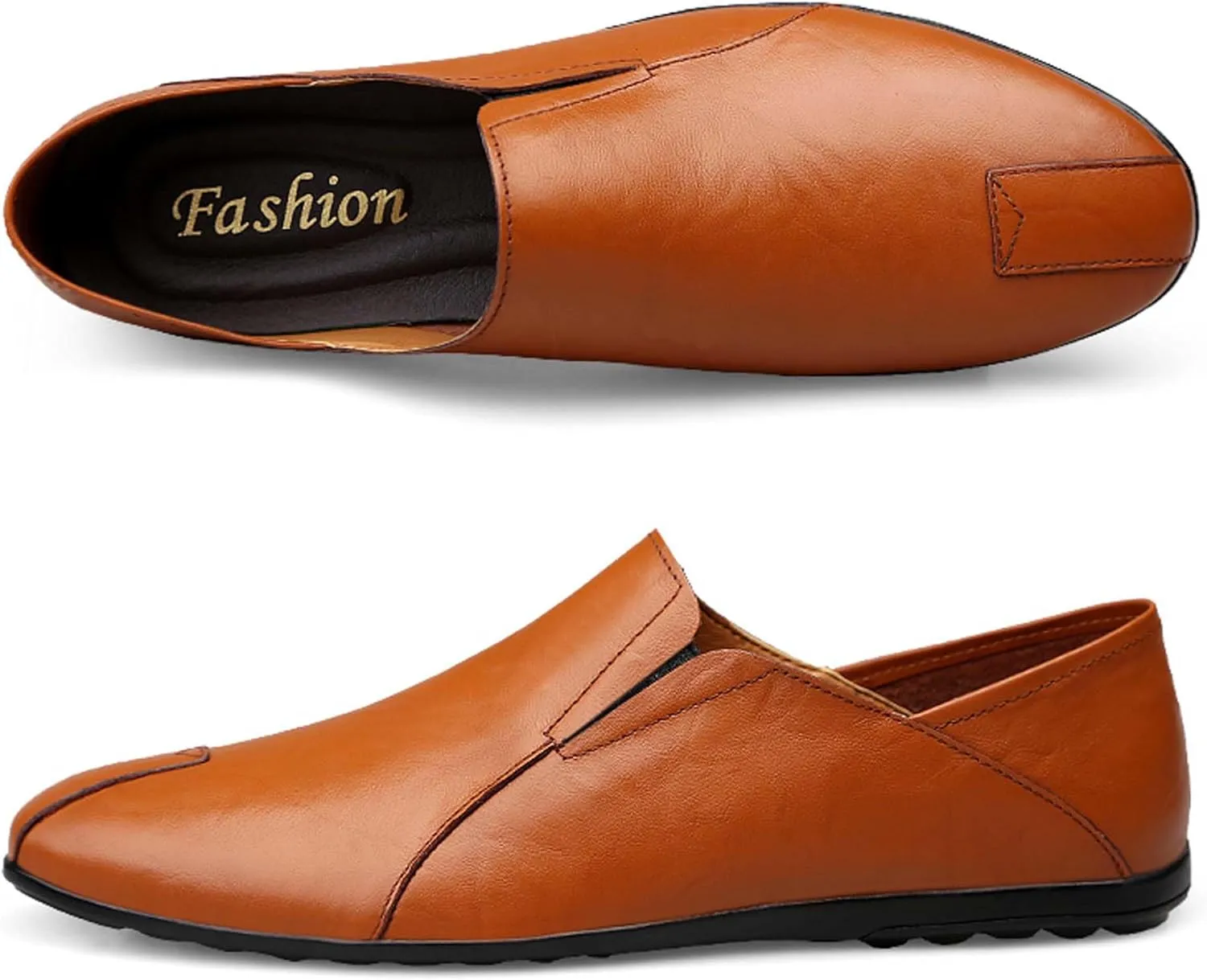 Men's Genuine Cowhide Leather Loafers, Casual Flat Shoes, Comfortable, Soft and Fashionable, Suitable for All Seasons, Suitable for Daily Travel, Driving, Excursions, Dating and Other Scenes use