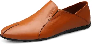 Men's Genuine Cowhide Leather Loafers, Casual Flat Shoes, Comfortable, Soft and Fashionable, Suitable for All Seasons, Suitable for Daily Travel, Driving, Excursions, Dating and Other Scenes use