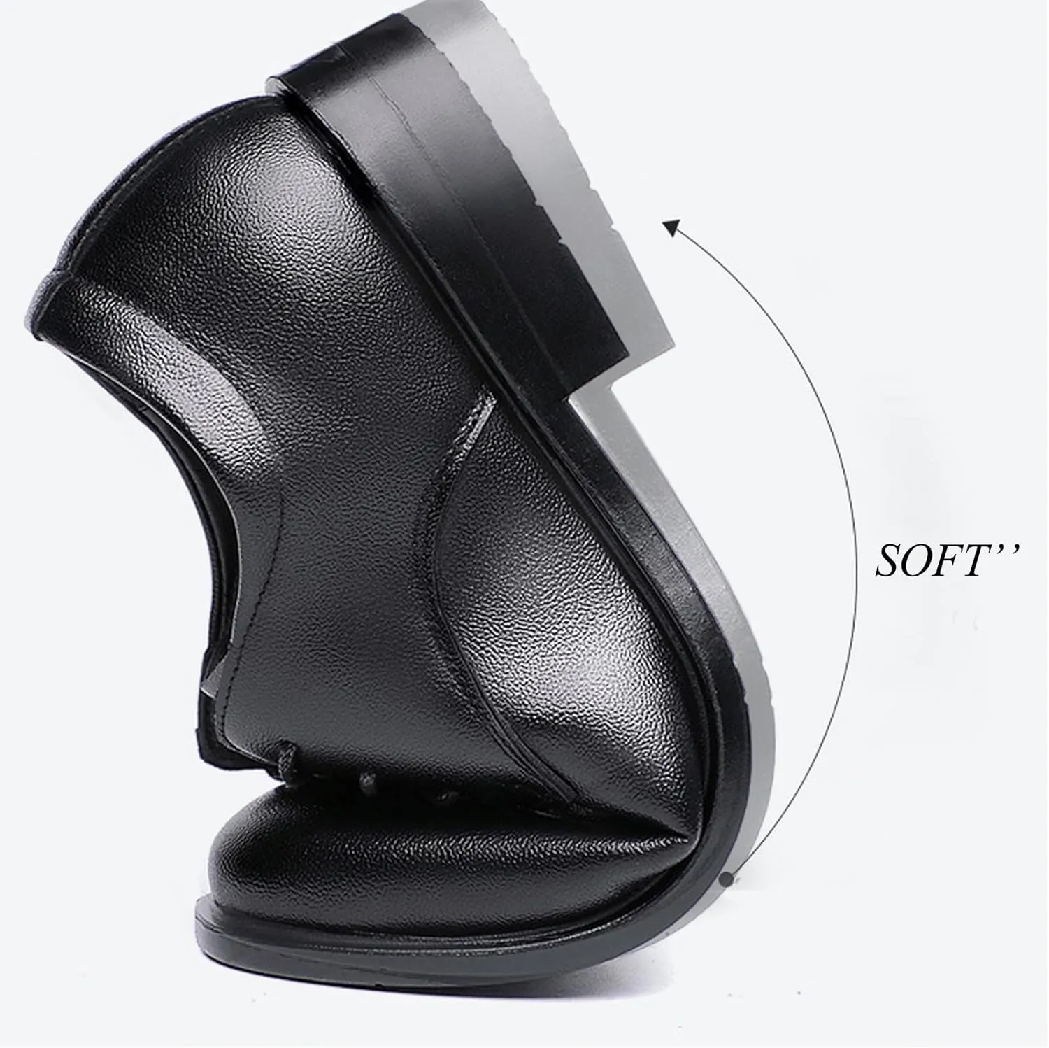 Men's Leather Black Oxford Shoes,Classic Lace-Up Business Dress Shoes,Stylish Casual Office Derby Shoes,Formal Wedding Suit Shoes