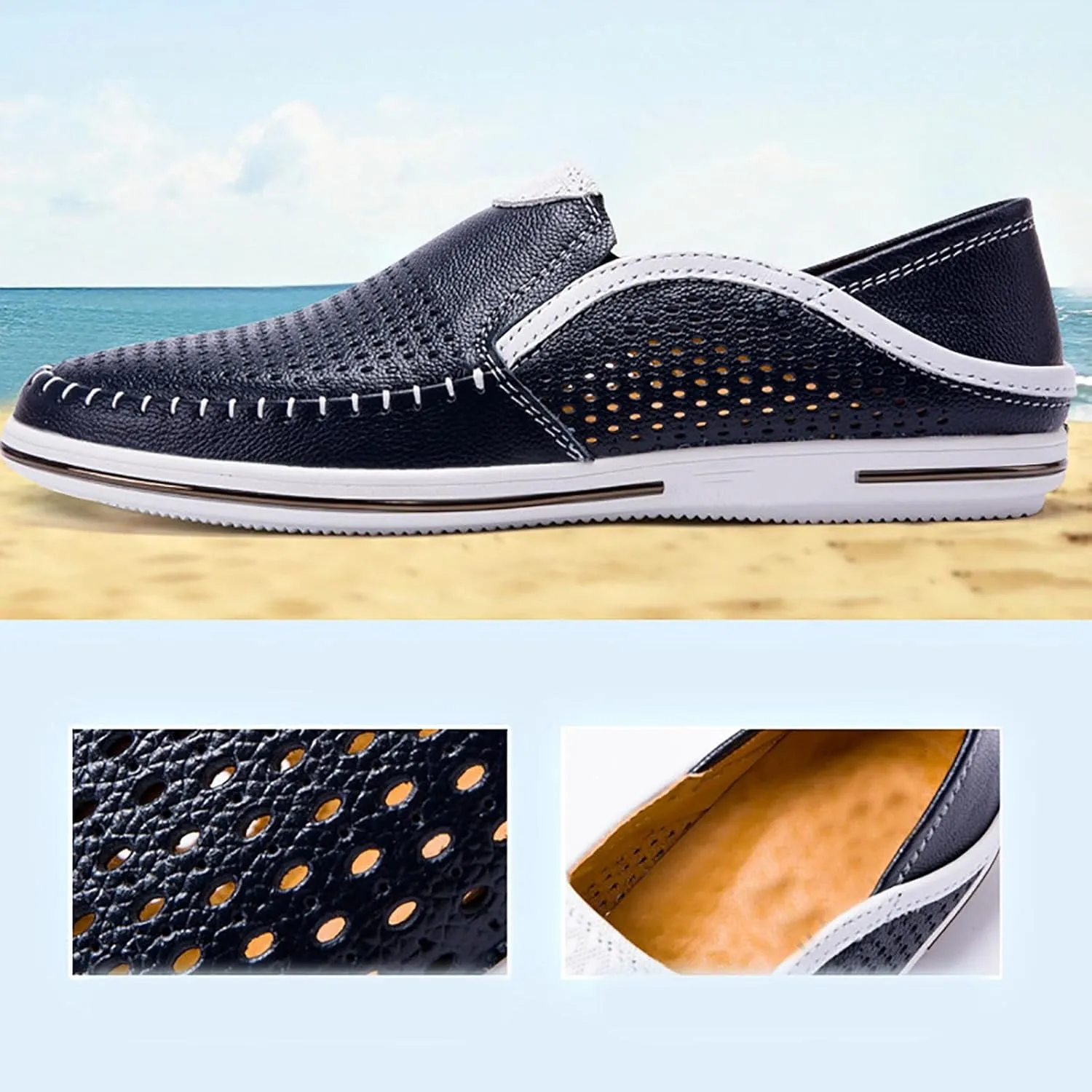 Men's Leather Breathable Slip-Resistant Formal & Casual Derby Shoes for Business, Weddings, and Outdoor Events
