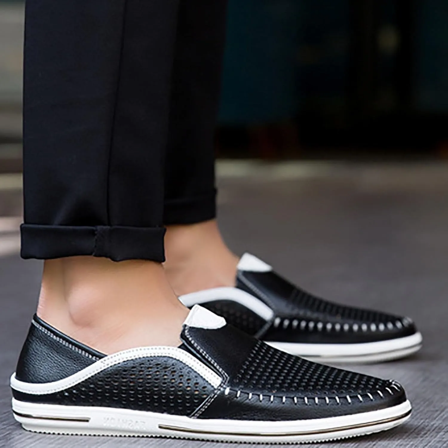 Men's Leather Breathable Slip-Resistant Formal & Casual Derby Shoes for Business, Weddings, and Outdoor Events