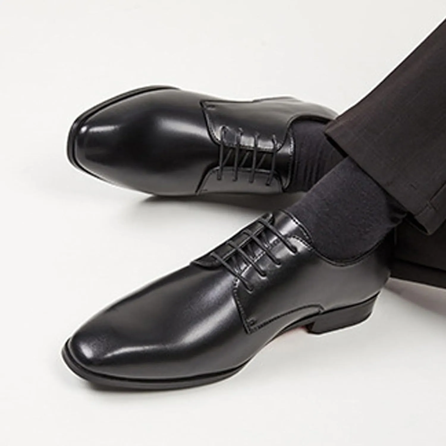 Men's Leather Pointed Toe Lace Up Dress Oxford Shoes,Classic Comfortable Slip-On Business Casual Shoes Non-Slip Office Wedding Formal Leather Shoes