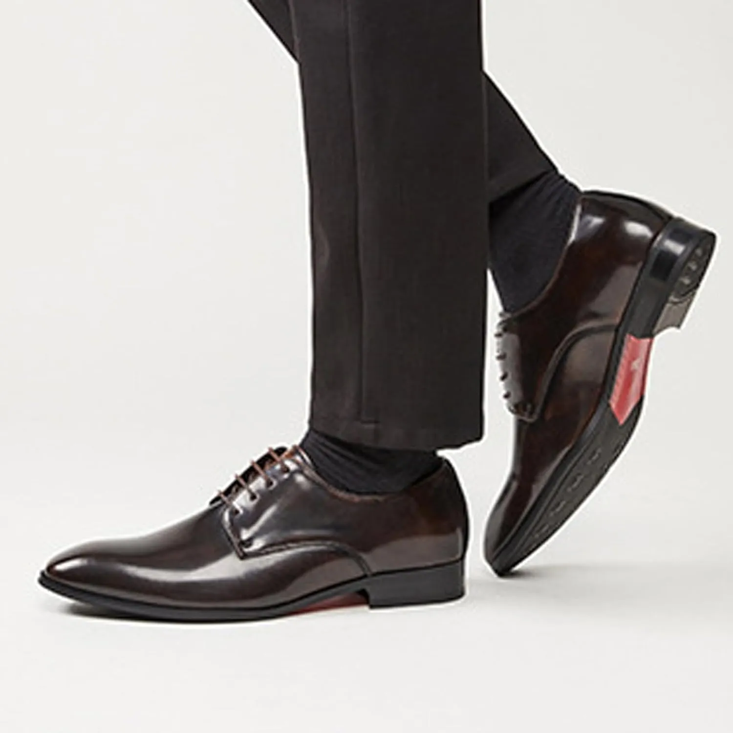 Men's Leather Pointed Toe Lace Up Dress Oxford Shoes,Classic Comfortable Slip-On Business Casual Shoes Non-Slip Office Wedding Formal Leather Shoes