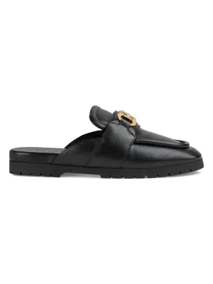 Men's Leather Slippers in Black | Size 7 | 771076AACAI1000