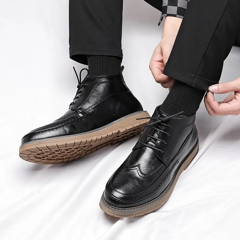 Men's Oxford Formal Shoes Classic Lace-up Dress Shoes Business Work Lightweight Soft Sole Oxford Work Shoe