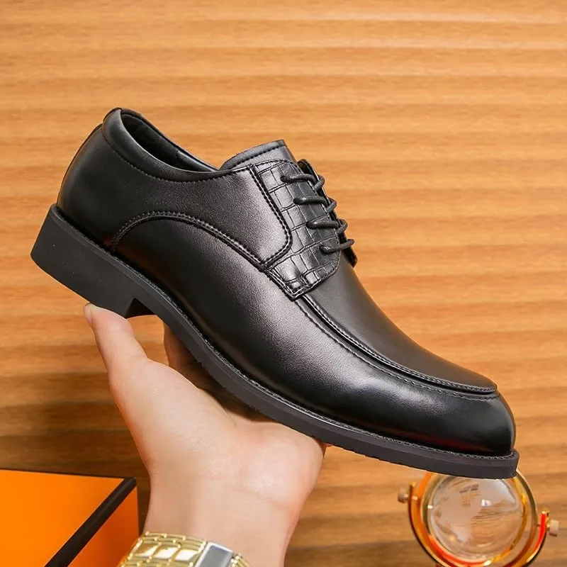 Mens Oxfords Fashion Pointed Toe Lace Up Lug Sole Business Office Dress Shoes for Daily Walking Shoes