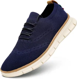 Mens Oxfords Lace-Up Lightweight Casual Shoes Fashion Sneakers Walking Shoes Dress Shoes Blue