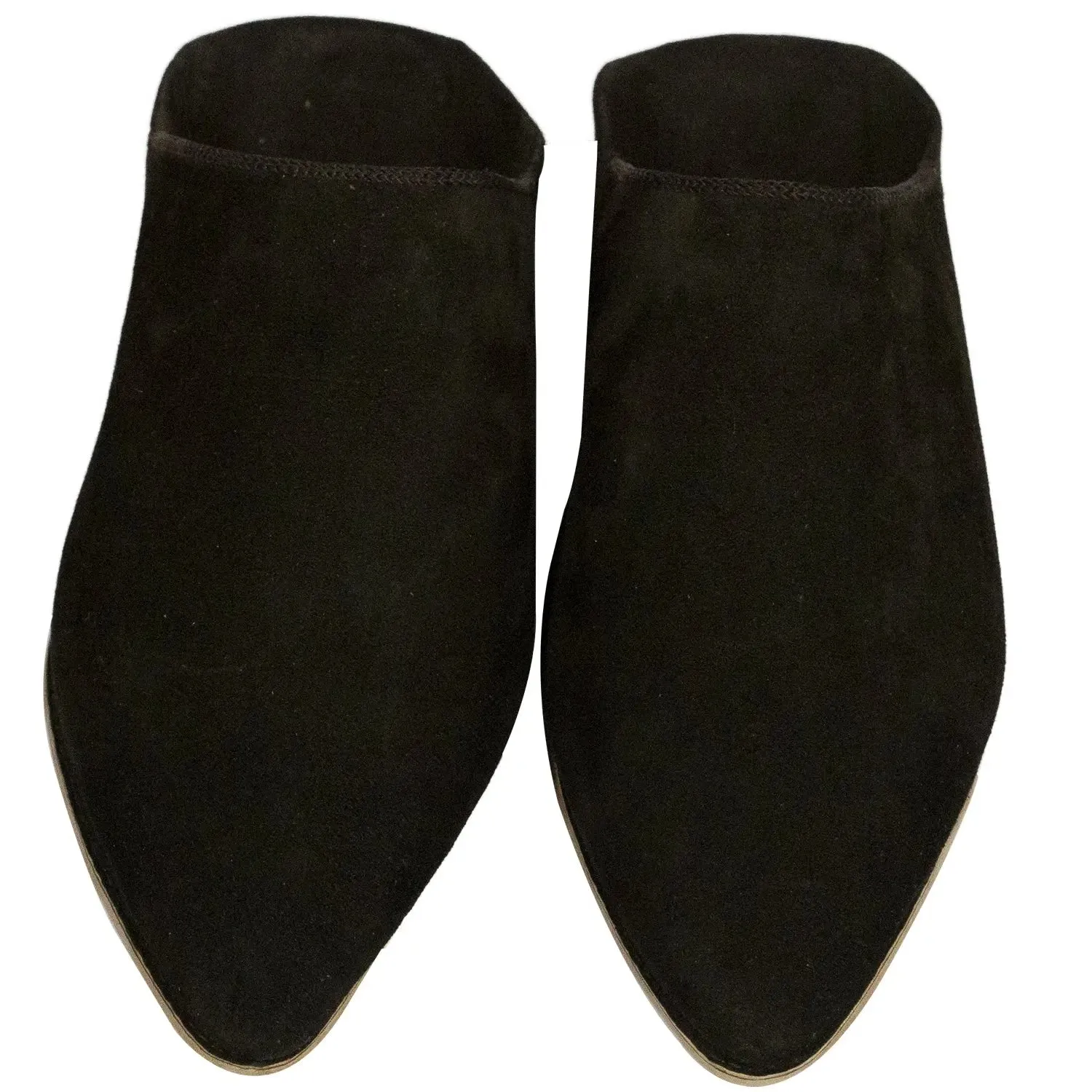 Men's Pointed Black Moroccan Babouches Leather Slippers