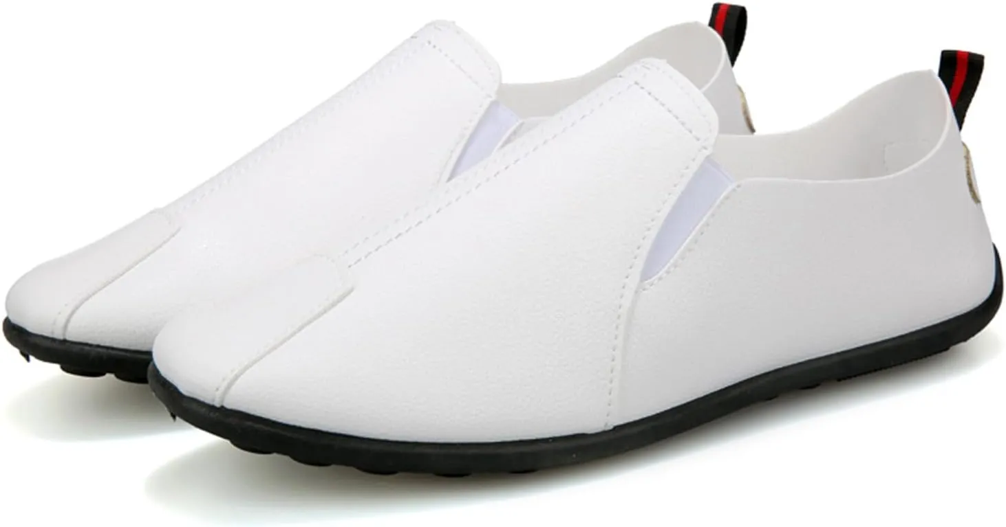 Mens Slip-on Flats Loafers Casual Shoes Casual Penny Driving Loafers Comfortable Leather Stitched Slip On Boat Shoes for Men