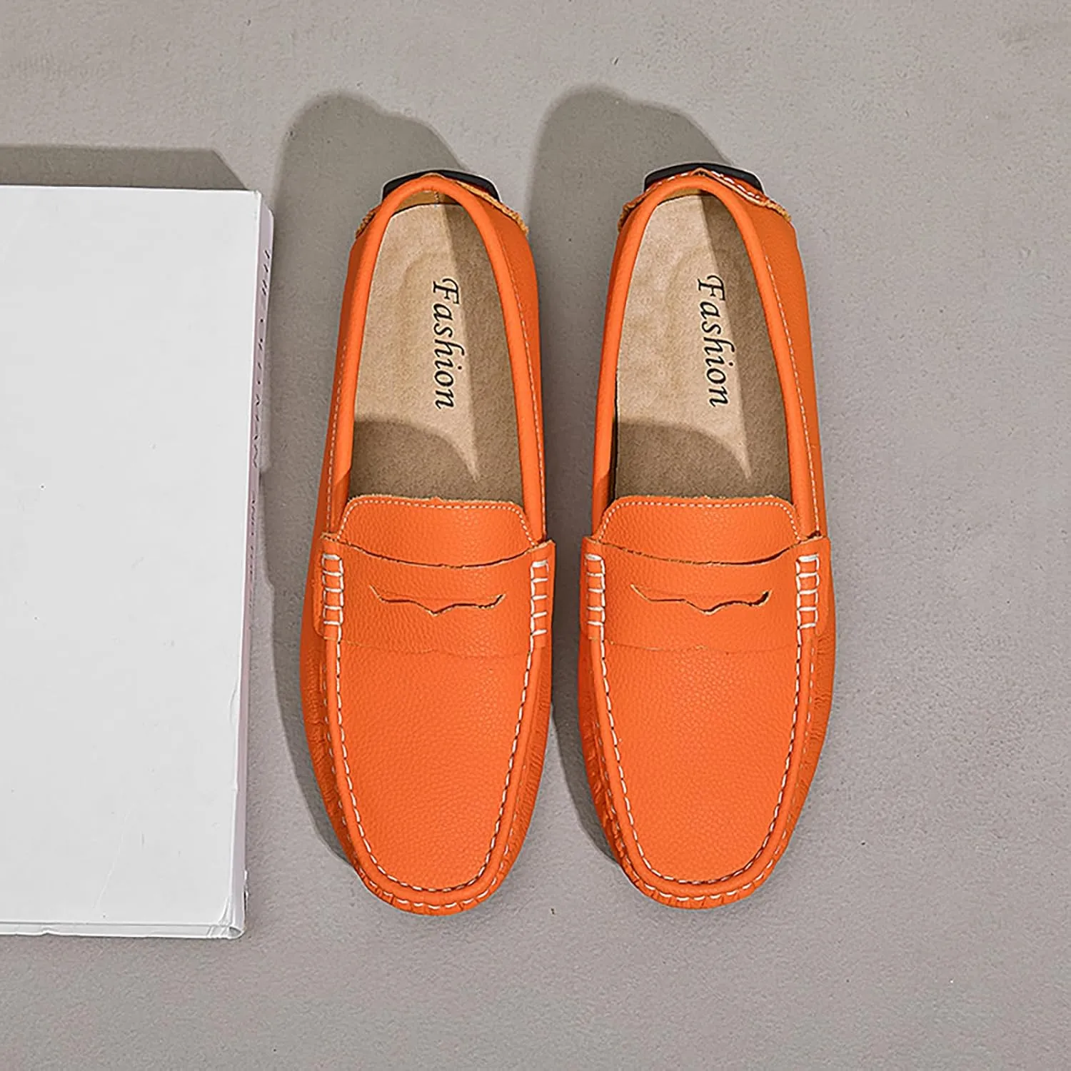 Men's Slip-On Leather Loafers, Stylish Business Casual Shoes