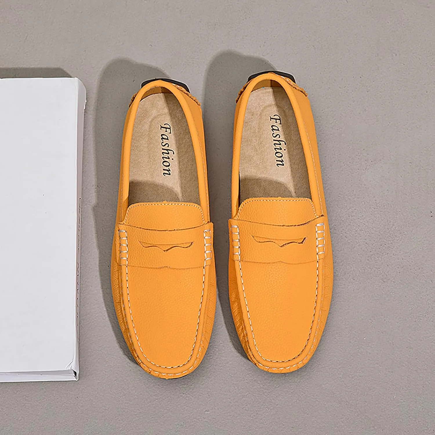 Men's Slip-On Leather Loafers, Stylish Business Casual Shoes