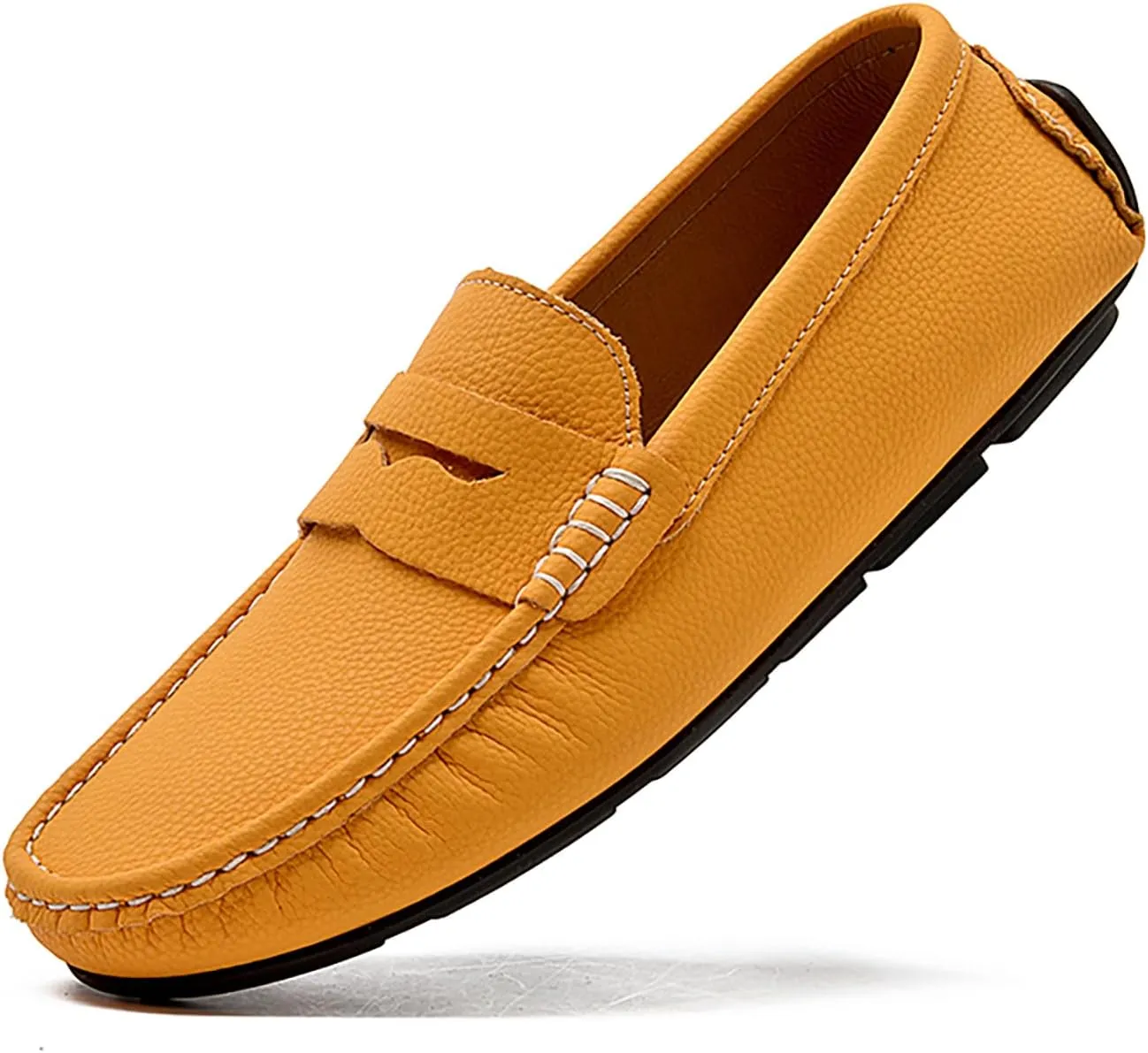 Men's Slip-On Leather Loafers, Stylish Business Casual Shoes