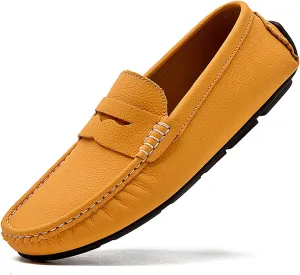Men's Slip-On Leather Loafers, Stylish Business Casual Shoes
