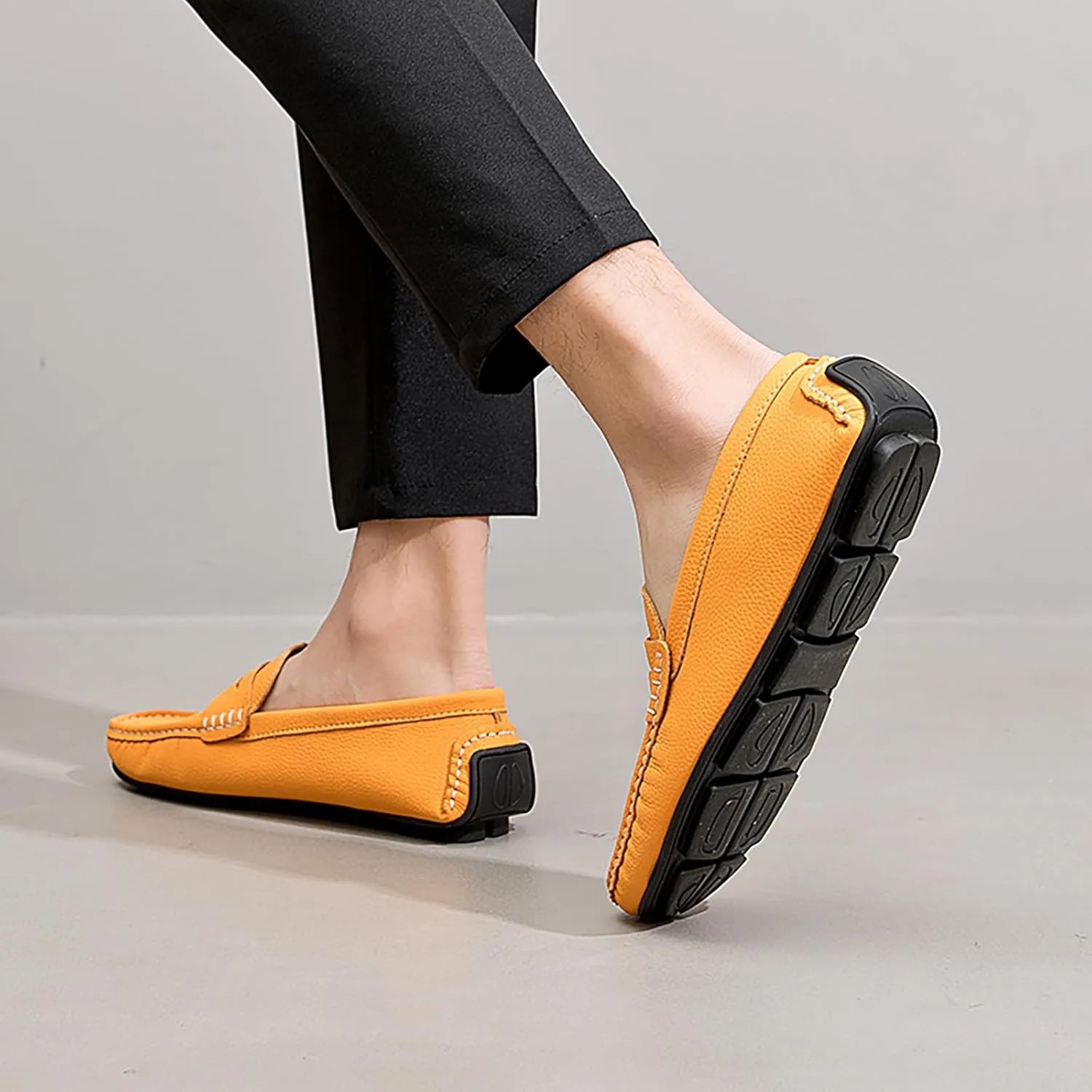 Men's Slip-On Leather Loafers, Stylish Business Casual Shoes