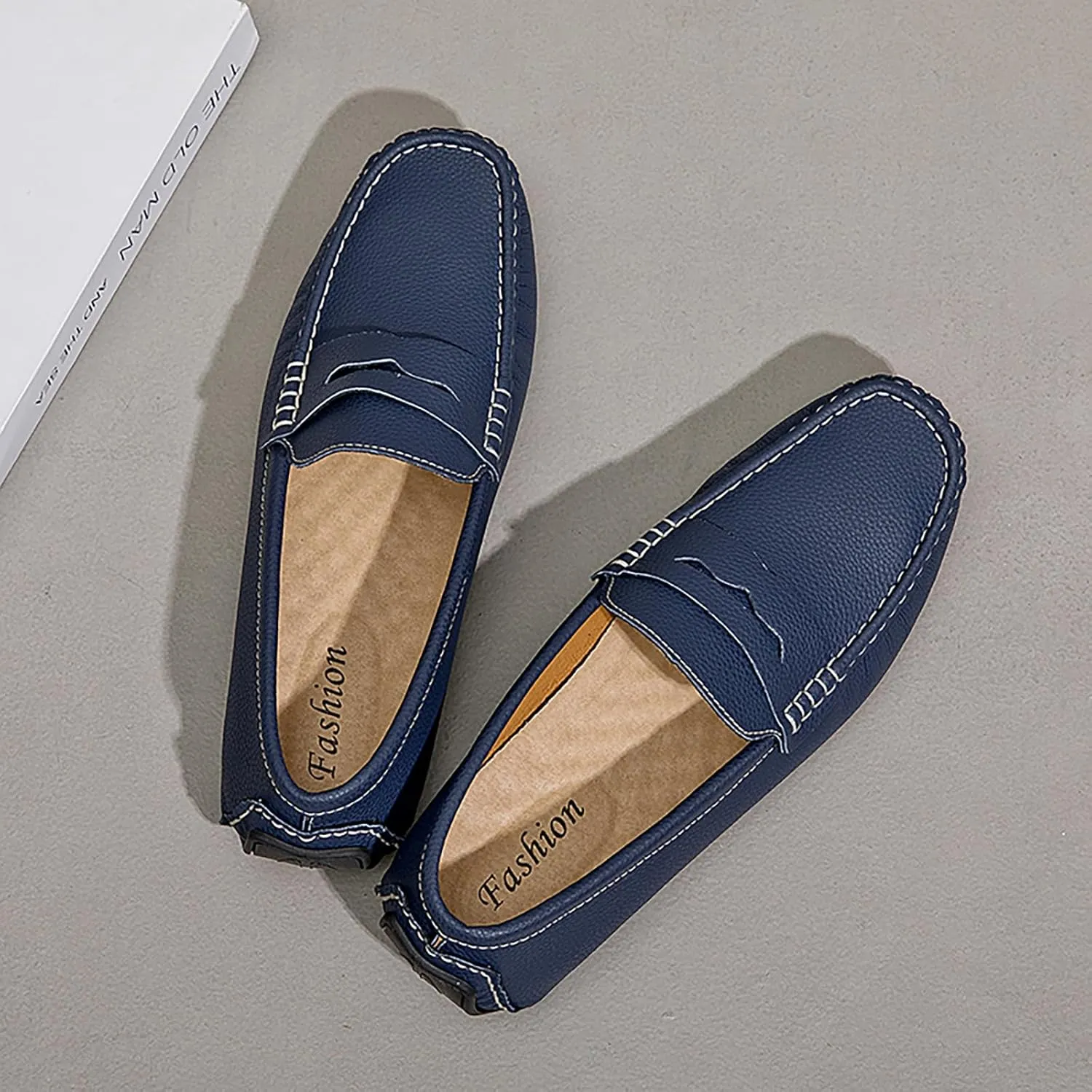 Men's Slip-On Leather Loafers, Stylish Business Casual Shoes
