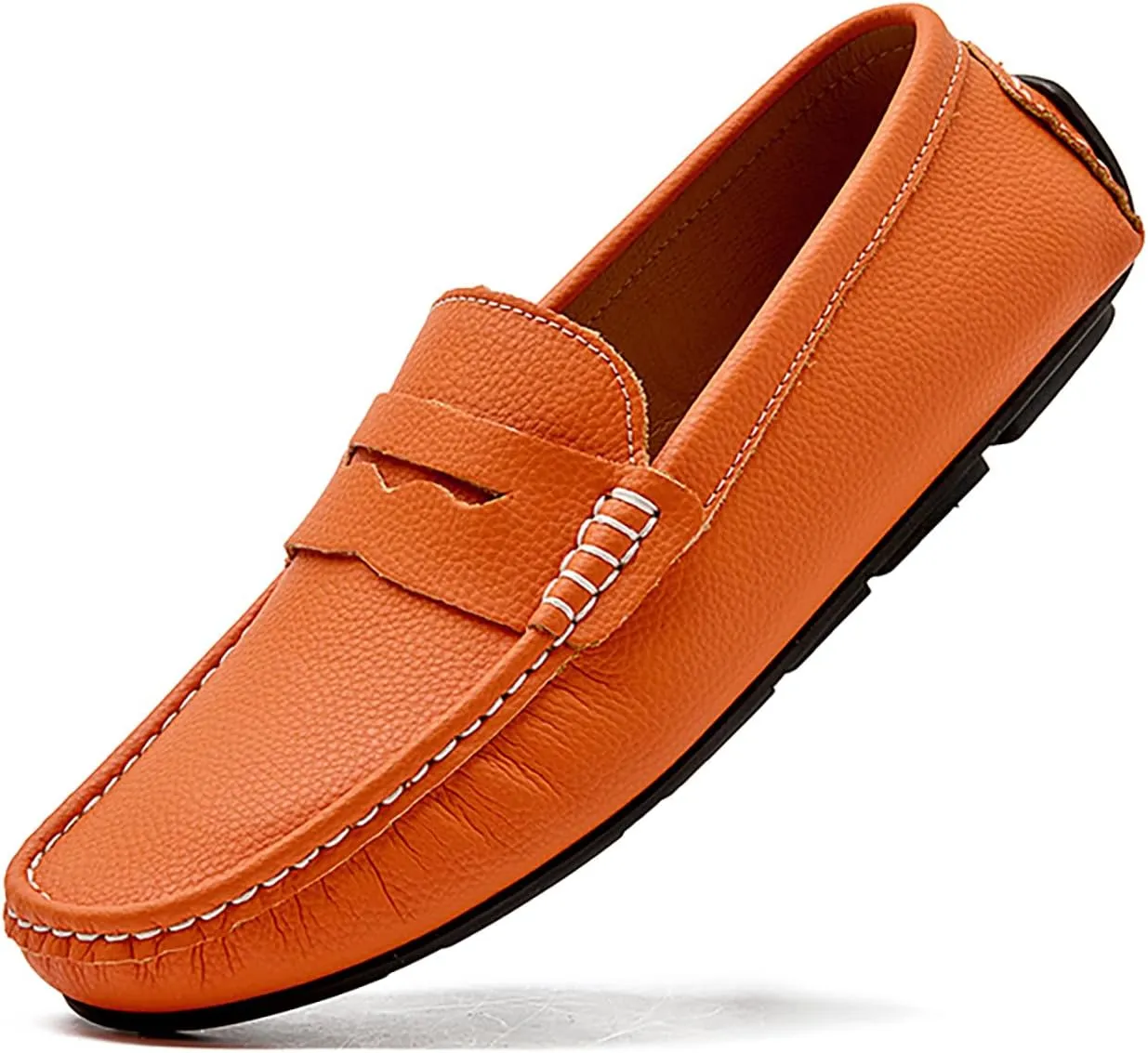Men's Slip-On Leather Loafers, Stylish Business Casual Shoes