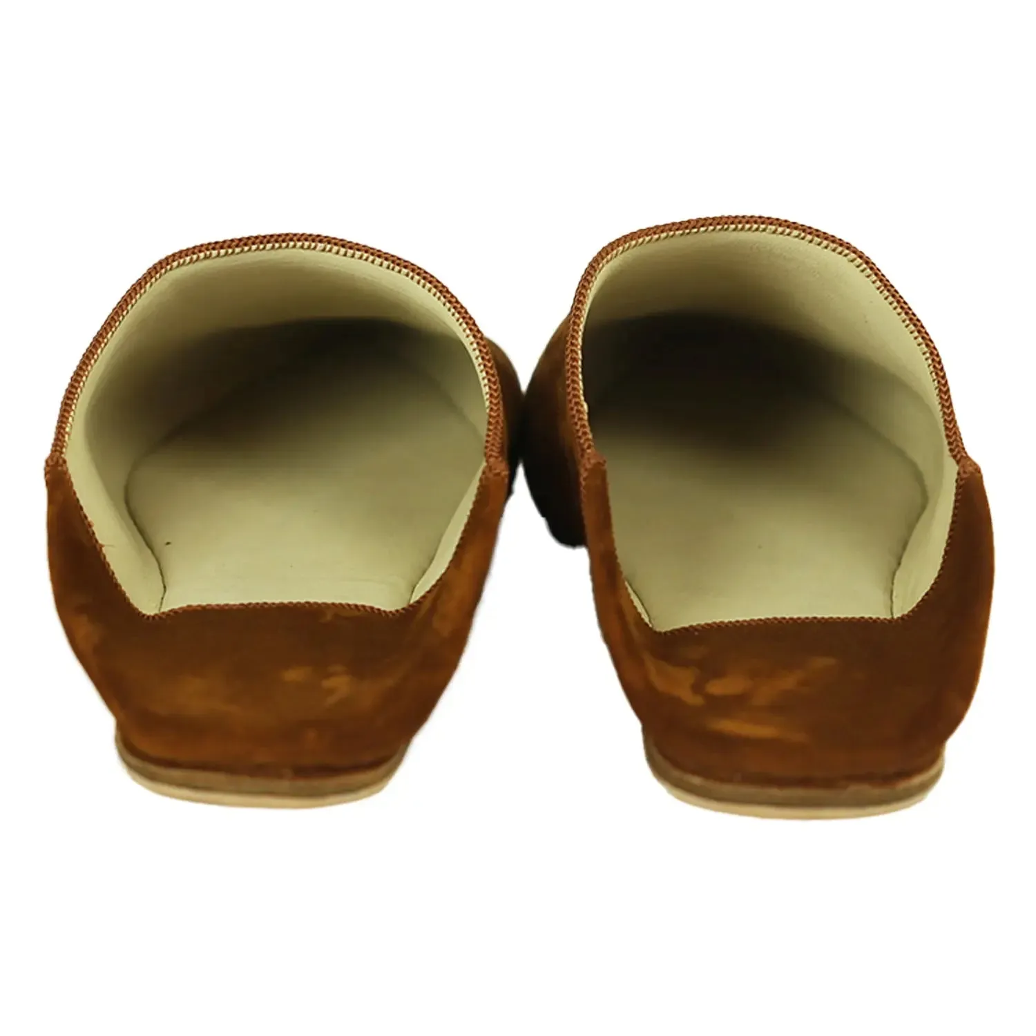 Men's Suede Brown Moroccan Babouches Leather Slippers