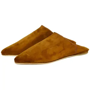 Men's Suede Brown Moroccan Babouches Leather Slippers