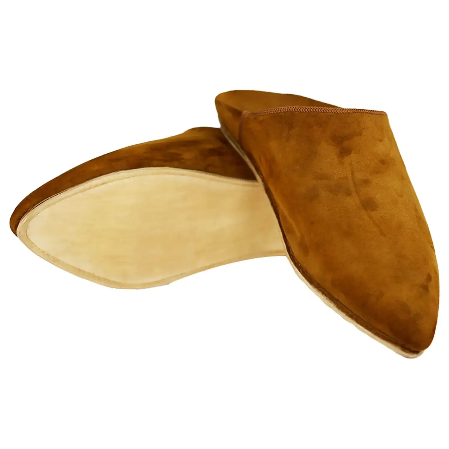 Men's Suede Brown Moroccan Babouches Leather Slippers