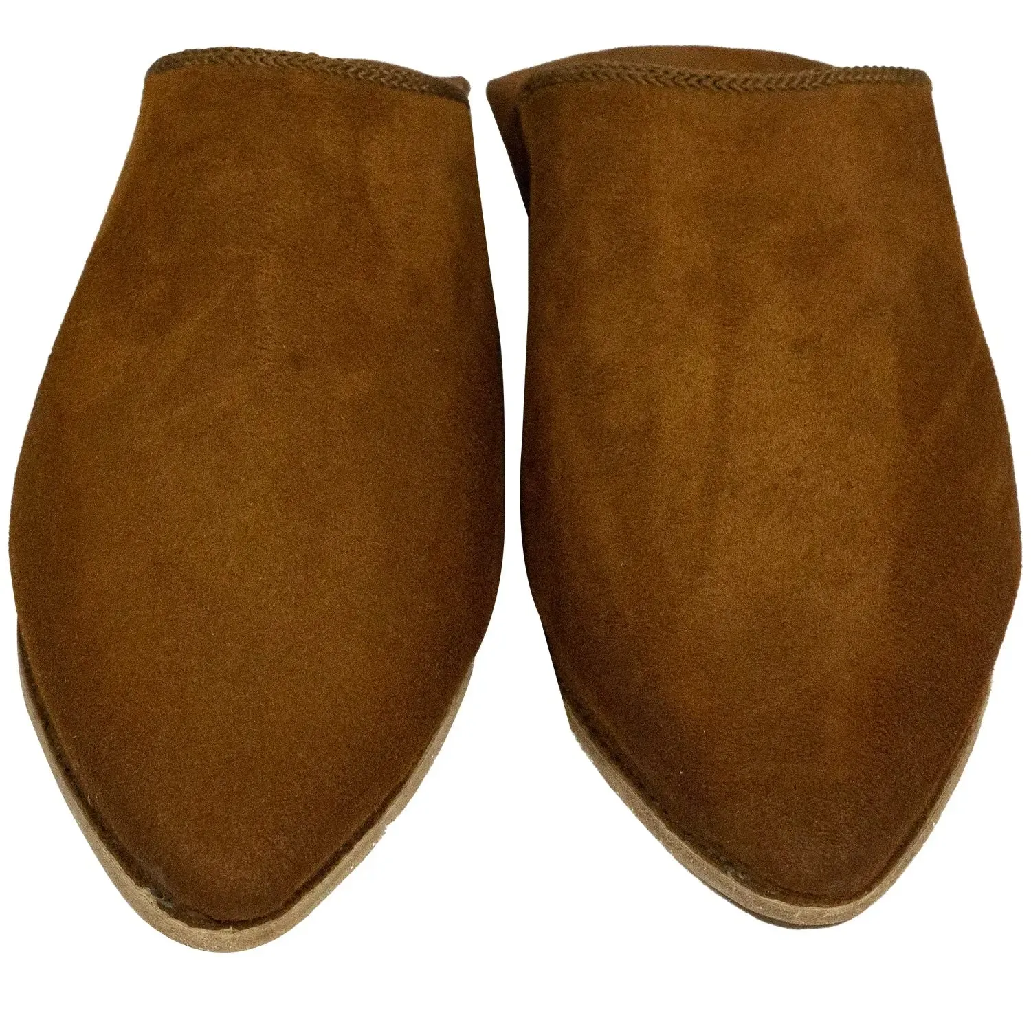 Men's Suede Brown Moroccan Babouches Leather Slippers