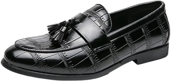 Men's Tassel Slip On Loafers, Soft Sole Lightweight Casual Business Dress Shoes for Office, Outdoor, and Everyday Wear