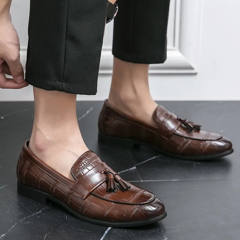 Men's Tassel Slip On Loafers, Soft Sole Lightweight Casual Business Dress Shoes for Office, Outdoor, and Everyday Wear