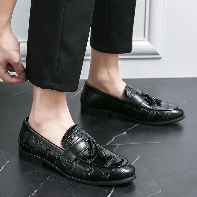 Men's Tassel Slip On Loafers, Soft Sole Lightweight Casual Business Dress Shoes for Office, Outdoor, and Everyday Wear