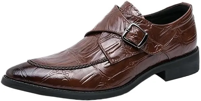 Men's Tuxedo Dress Shoes Fashion Pointed Toe Slip-On Oxford Formal Leather Shoes for Weddings Business Office Prom